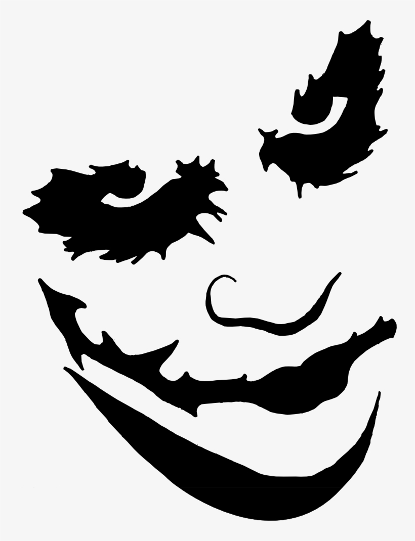 Joker Face Paint Png - Pumpkin Carving Templates Joker, transparent png #780174