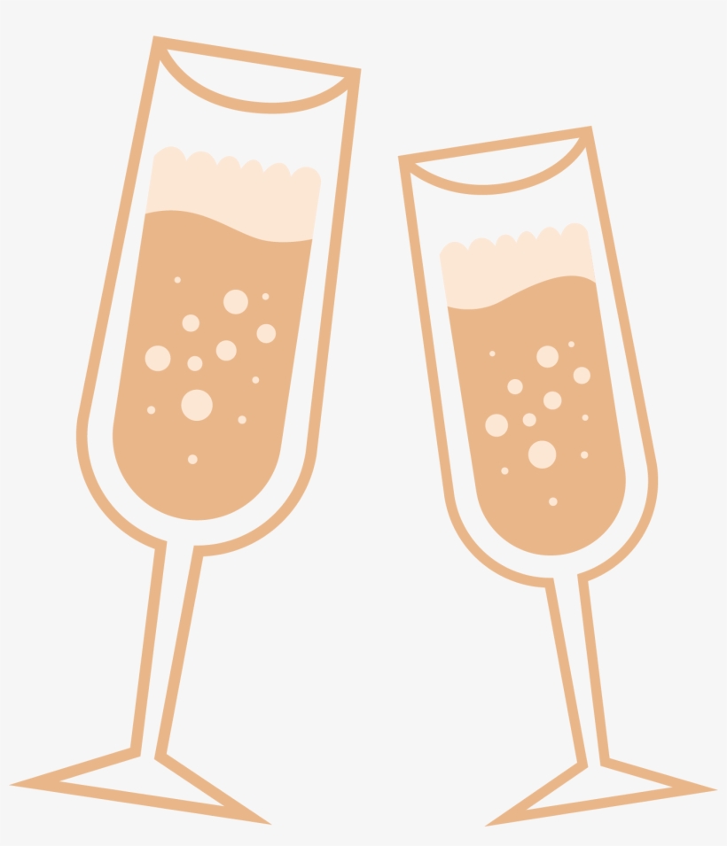 Vector Black And White Library Champagne Toast Clipart - Wine Glass Png Clipart, transparent png #780834