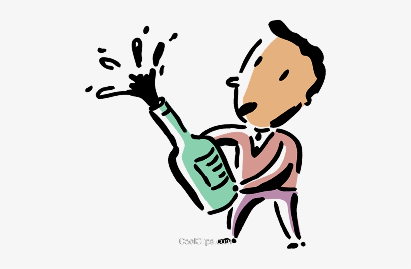 Man Popping The Cork On A Champagne Bottl Royalty Free, transparent png #781144