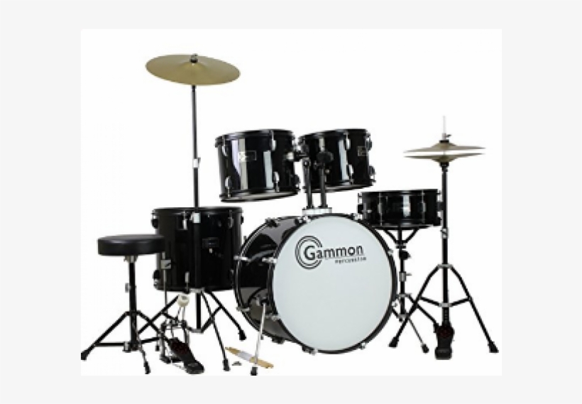 Complete Adult 5 Piece Drum Set With Cymbals Stands - Gammon Percussion Drum Set, transparent png #781329