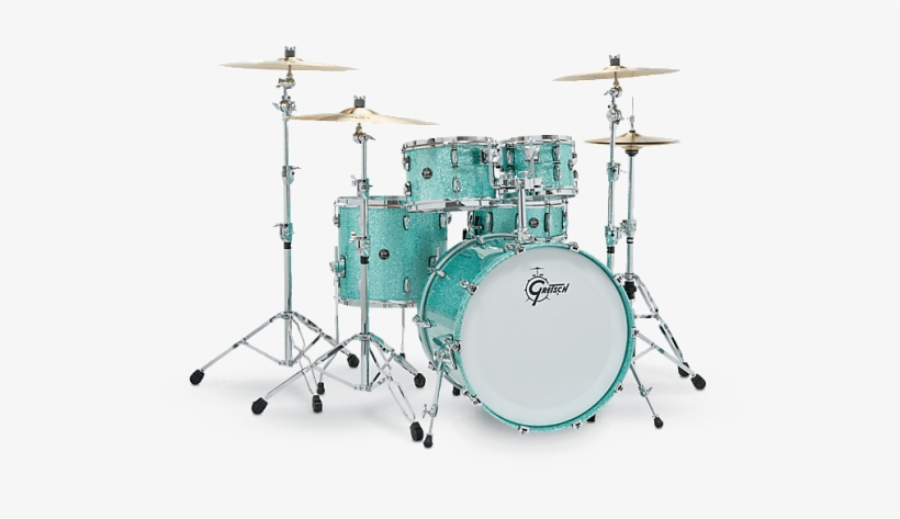 Gretsch Renown2 4 Piece Drum Set Turquoise Sparkle - Gretsch Catalina Club Blue Satin Flame, transparent png #781532