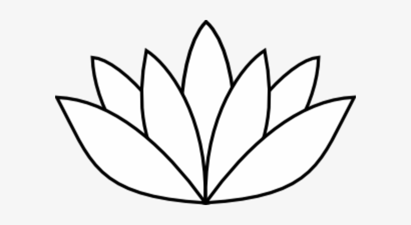 Best Photos Of Medium Lily Pad Outline - Lotus Flower Drawing Simple, transparent png #781561