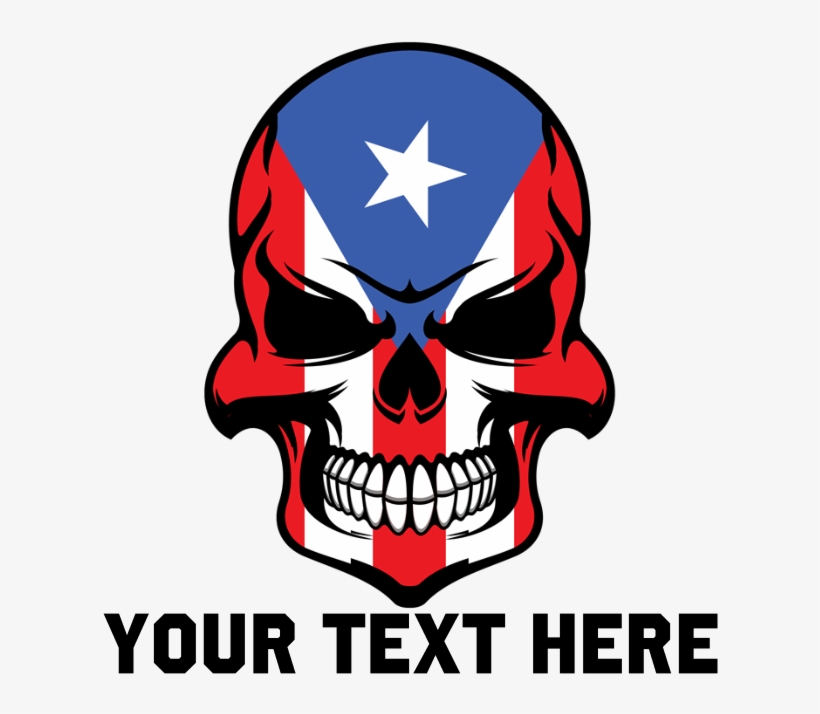 Puerto Rican Flag Skull Drinking Glass - Puerto Rican Flags Designs, transparent png #781672