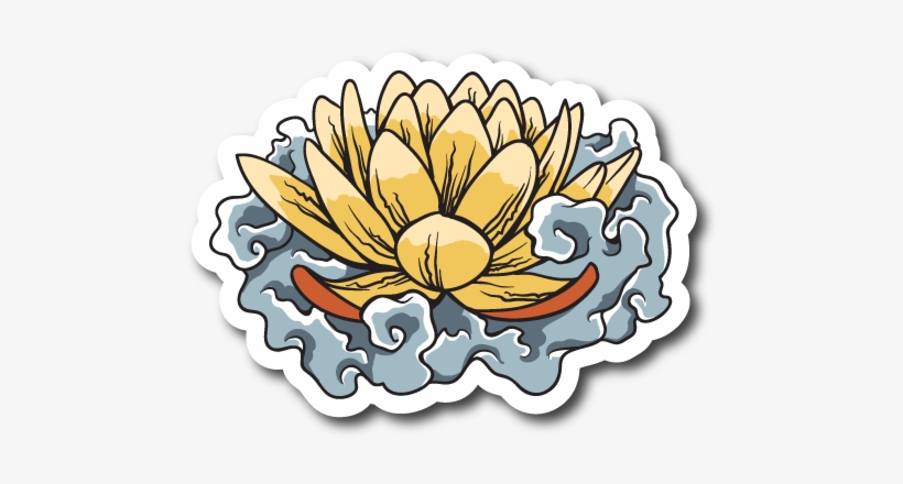 Japanese Floral Lilly Pad - Vinyldisorder Japanese Floral Lilly Pad Wall Decal, transparent png #781821