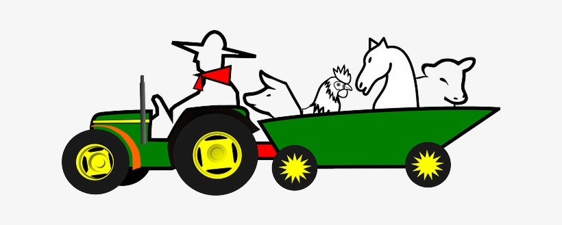 Farmer, Animals, Car, Farm, Green, Horse, Tractor, - Moving Tractor Animation, transparent png #782611