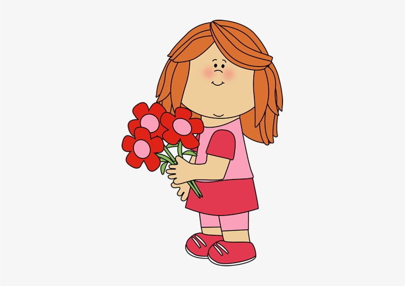 Girl - Girl With Flower Clipart, transparent png #783082