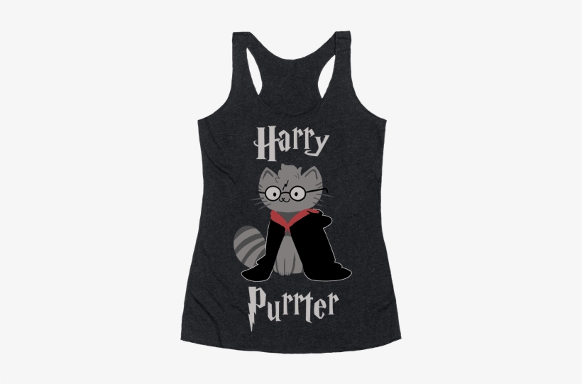 Harry Purrter Racerback Tank Top - Reading Harry Potter Again By Giselle Liza Anatol, transparent png #783274