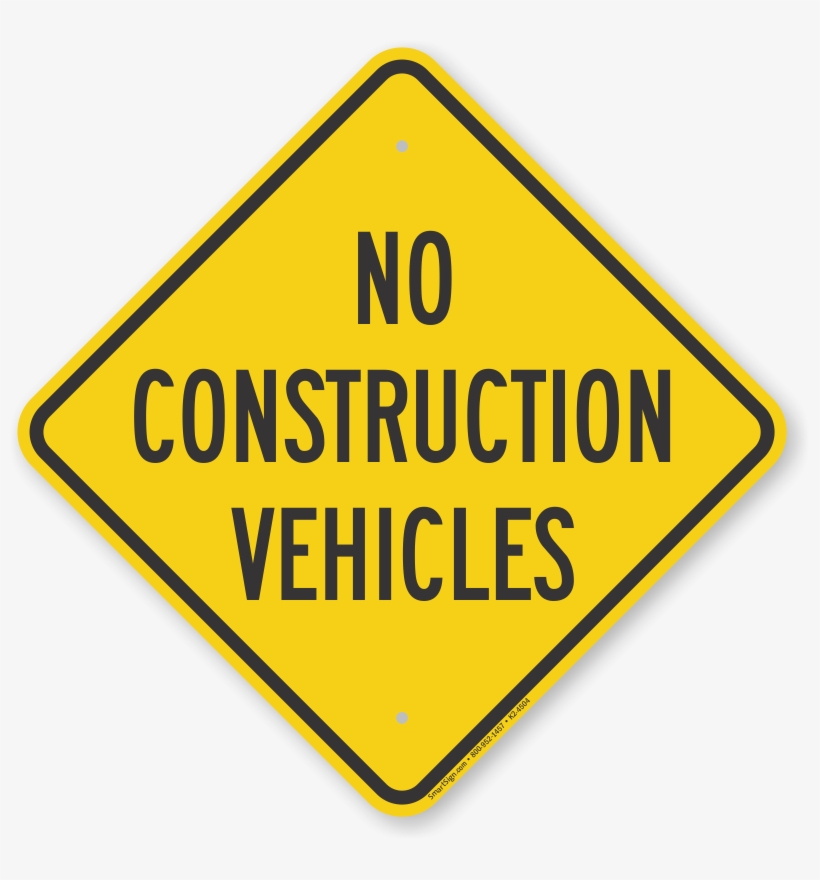 No Construction Vehicles Learn More - Myparkingsign Service Vehicles Only Sign, 24" X 18", transparent png #783608