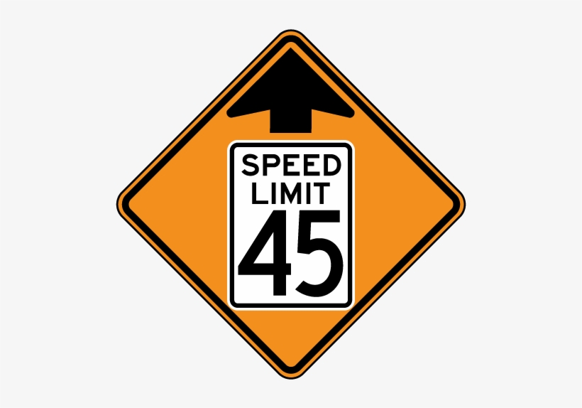 Construction Speed Limit Sign, transparent png #783720