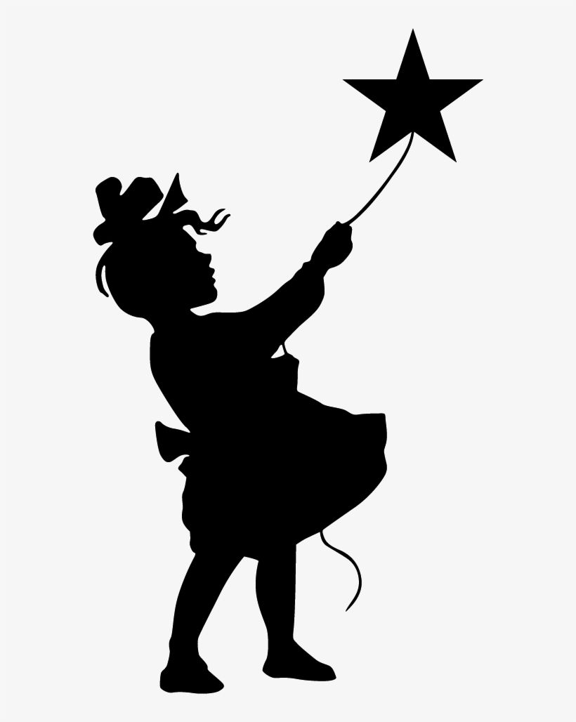 Girl Catching A Star Art Silhouettes, Cricut - Little Girl Silhouettes, transparent png #783763