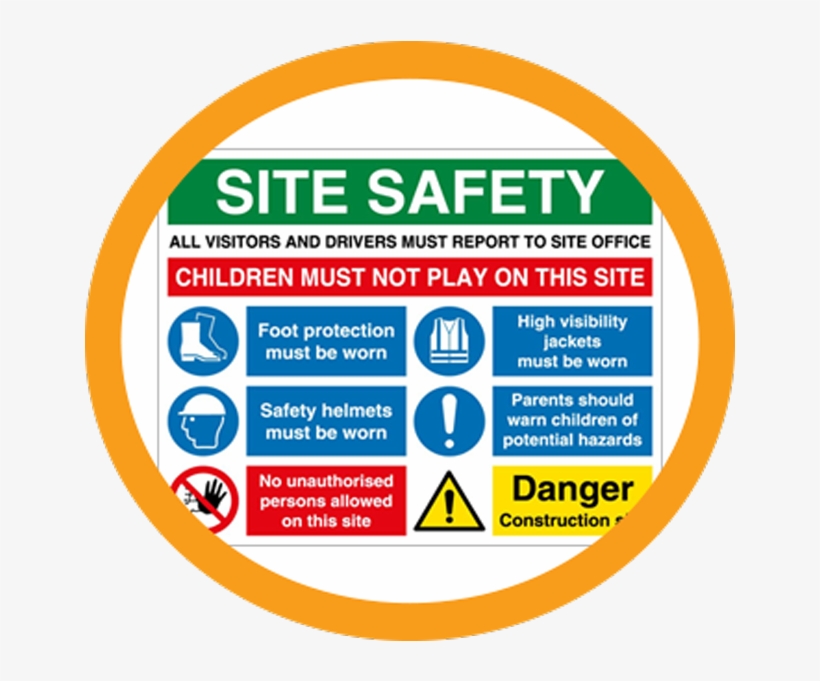 Construction Signs - Multi Message Site Safety Foam Pvc Sign, transparent png #784132