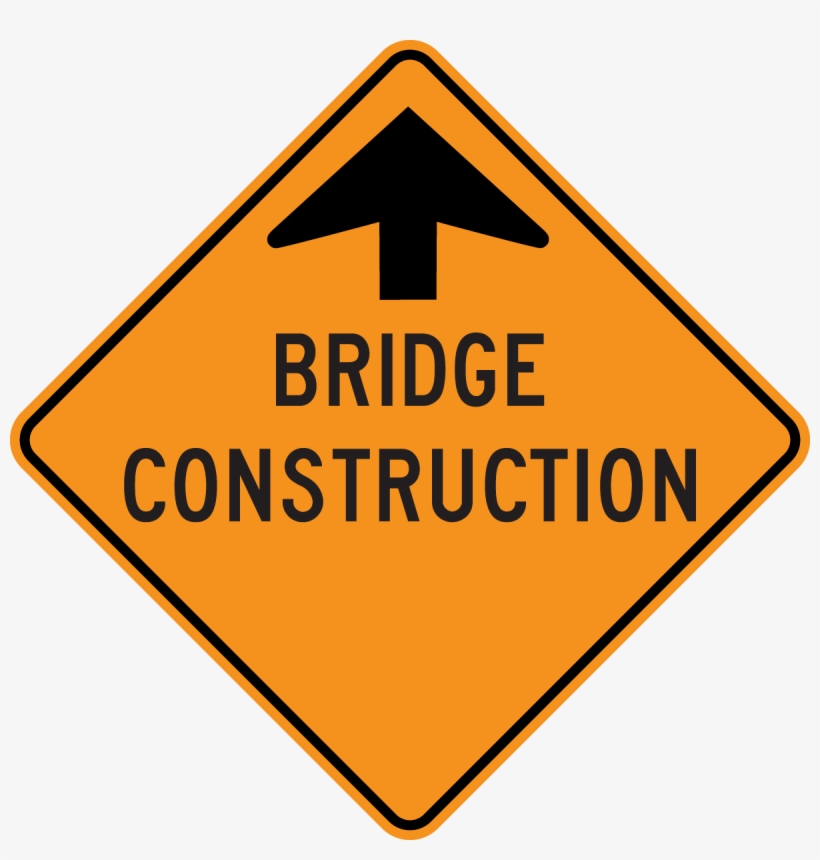 Bridge Construction Ahead Dim - Signs Direct 14"x10" Osha Safety Sign : Caution - Construction, transparent png #784280