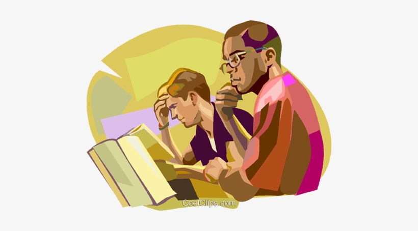 Students Studying At School Royalty Free Vector Clip - Studying For A Test, transparent png #784748