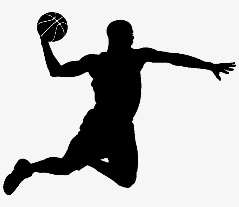 Sticker Basketteur En Plein Vol Ambiance Sticker Si - Basketball Player Silhouette Png, transparent png #784820