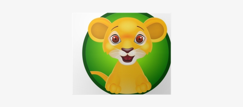 Vector Illustration Of Funny Baby Lion Poster • Pixers® - Bébé Lion Dessin Couleur, transparent png #785296