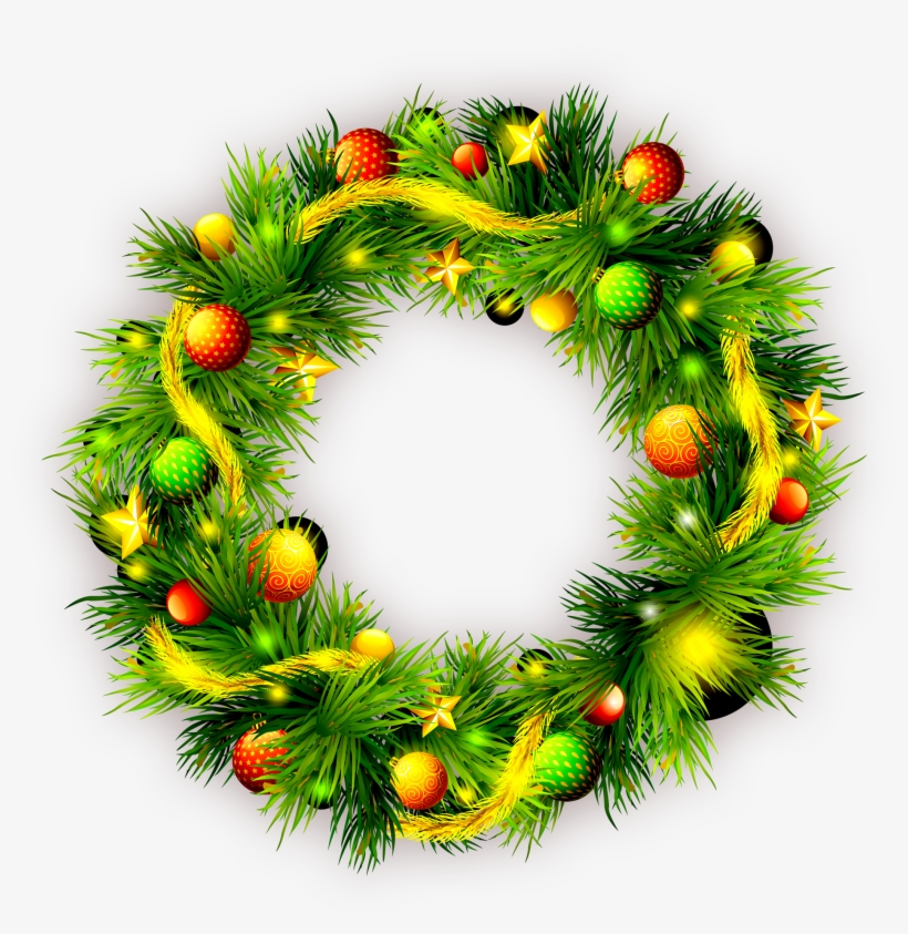 Wreath Christmas Gift Green Pattern - Christmas Day, transparent png #786140
