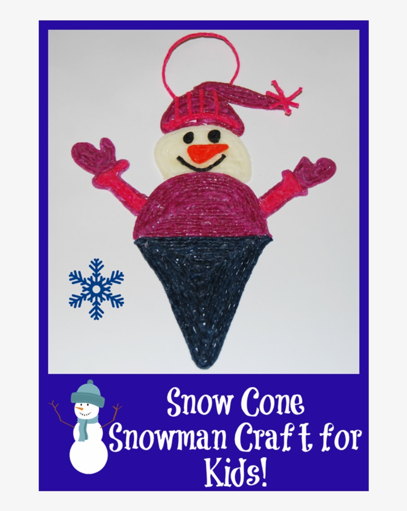 Snow Cone Snowman Craft For Kids - Cartoon, transparent png #786807