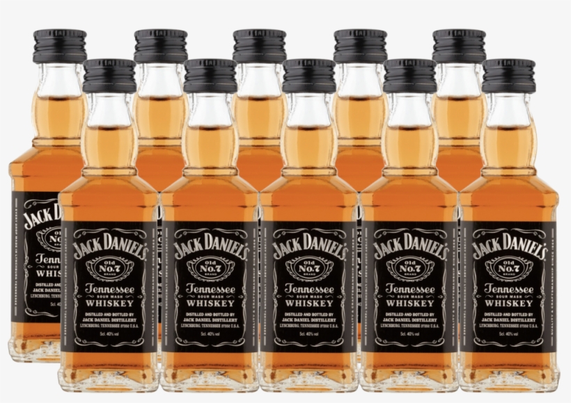 Jack Daniels Tennessee Whiskey 40% Vol 10 X - Jack Daniel's Old No. 7 Tennessee Whiskey - 50 Ml Bottle, transparent png #787147