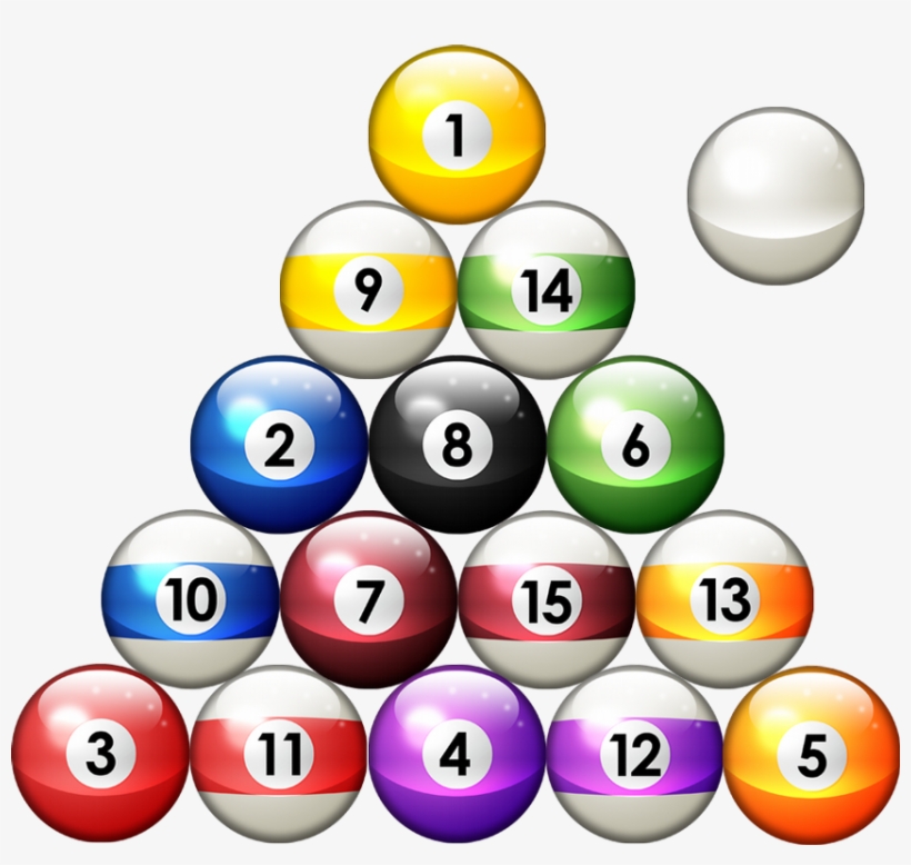8 Ball Pool Clipart Fire - Rack Of Pool Balls, transparent png #787252