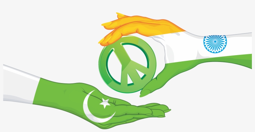 Peace India Pakistan Shaking Hands Png Vector Image - India Pakistan Png, transparent png #787892