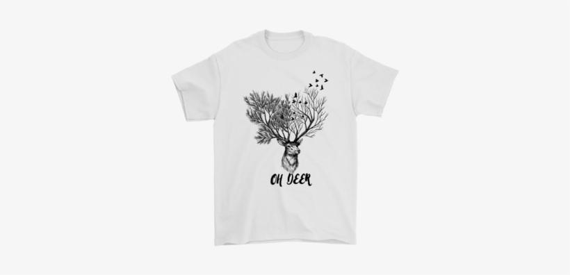 Oh Deer Nature Trees And Birds Shirts T Shirt Gildan - Dibujos Creativos, transparent png #788277