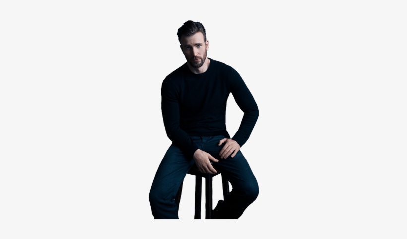 Chris Evans On Stool - Chris Evans Transparent, transparent png #789183