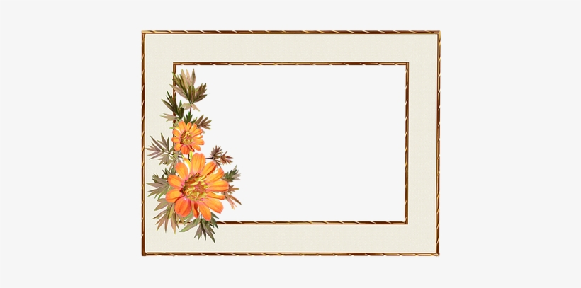 Frame, Floral, Gold Border, Decoration - Decorative Frame Border Png, transparent png #789661