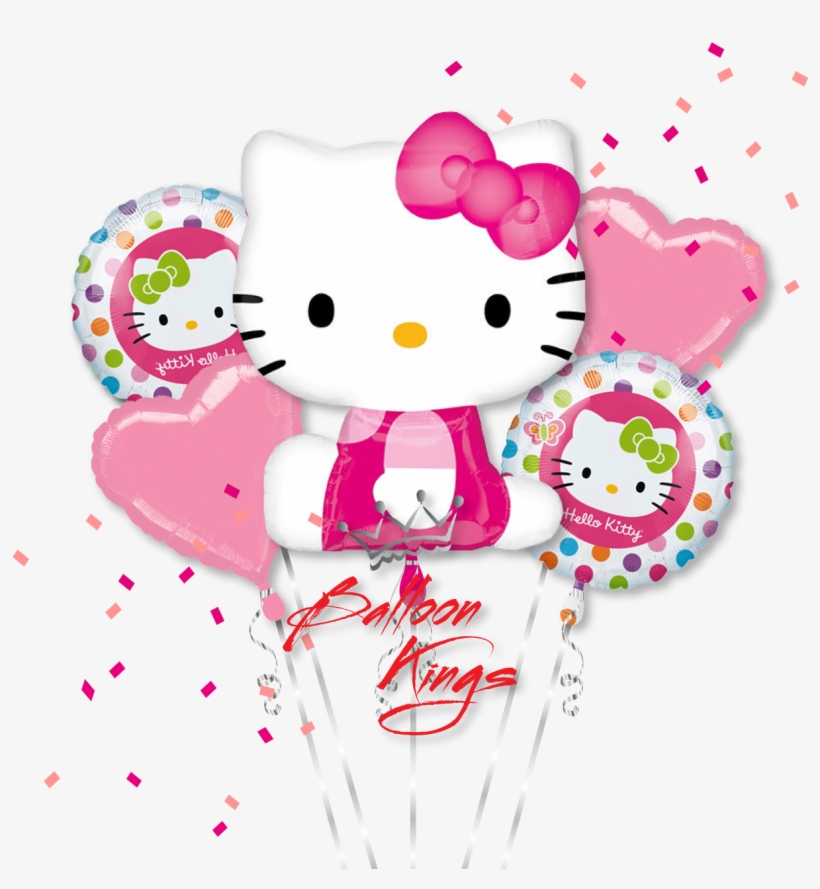 Hello Kitty Birthday Balloon - Hello Kitty Rainbow Balloon Bouquet, transparent png #789737