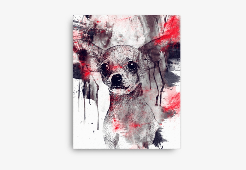 Chihuahua Splatter Canvas - Chinese Crested Dog, transparent png #7800012