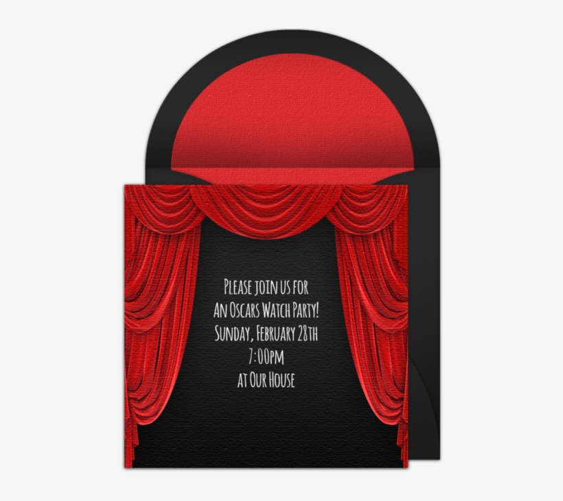 Theater Curtains Online Invitation - Picture Frame, transparent png #7800182