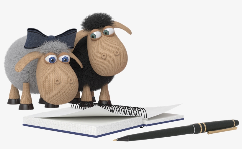 Sheeps Reading With Pen - Sheep, transparent png #7800262