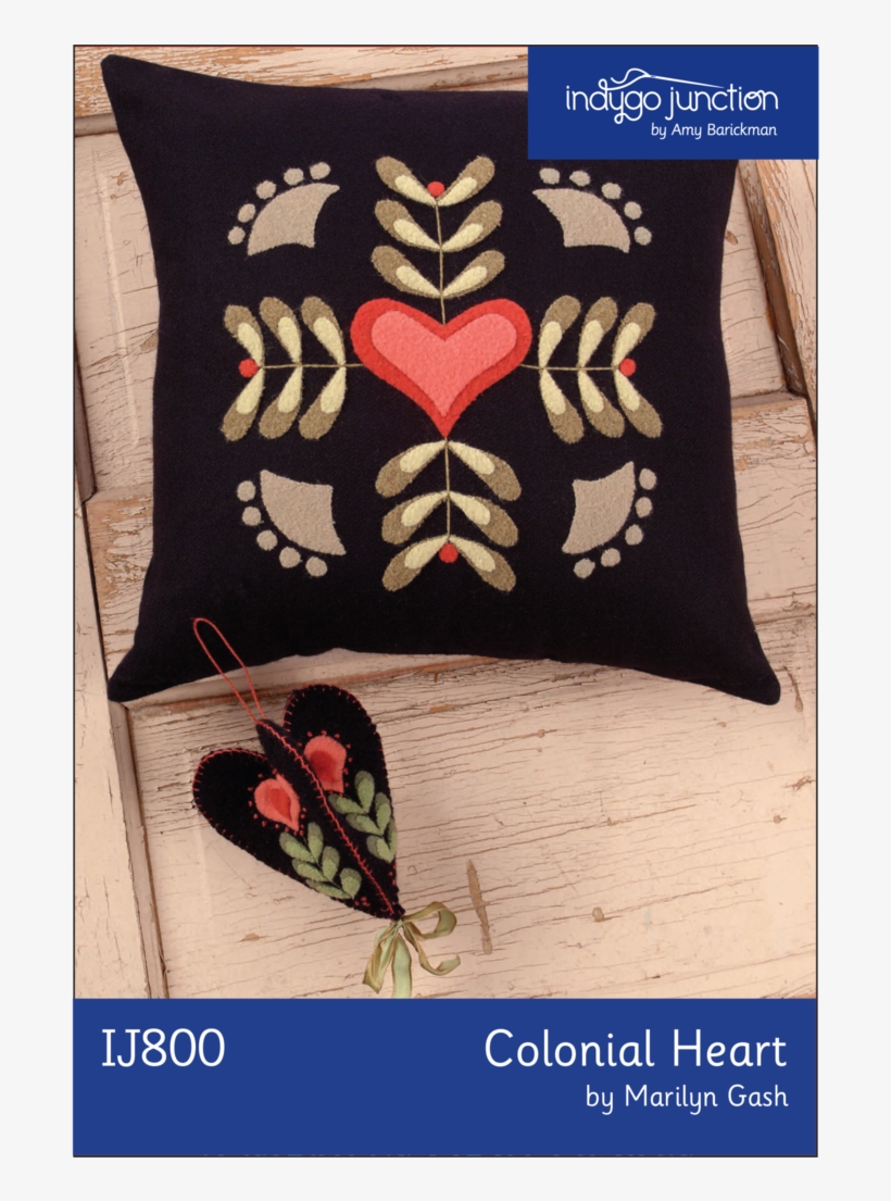 Colonial Heart Pillow & Ornament Digital Pdf Pattern - Cushion, transparent png #7800465