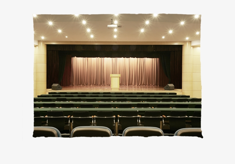 Stage Curtains For Theaters And Schools - Auditorium Lighting, transparent png #7800628