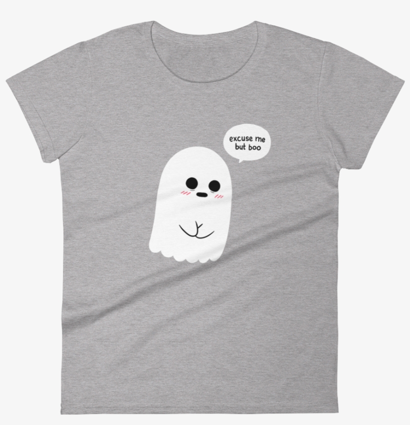 Women's Tshirt Shy Ghost - Cartoon, transparent png #7800967
