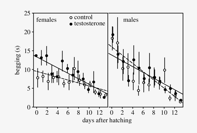 Begging Of Female And Male Young Hatched From Control - Diagram, transparent png #7801330