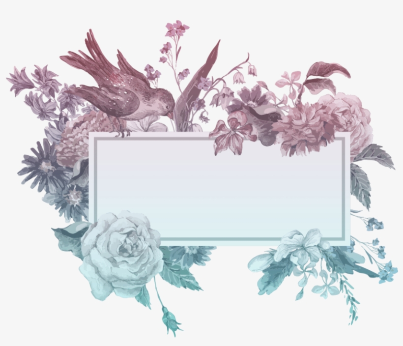 Frame Border Banner Ikon Flower Flowers Rose Pink Natur - Watercolor Painting, transparent png #7801415