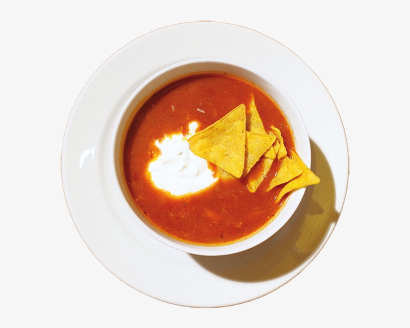 Chicken Soup „aztek“ Style With Tortilla Chips - Curry, transparent png #7803091