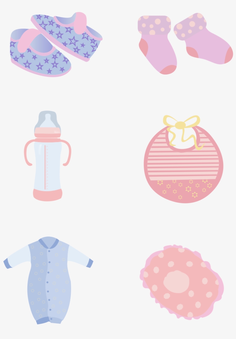 Baby Products Element Design Cartoon Cute Blue Pink - Illustration, transparent png #7804189