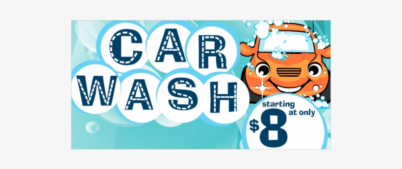 Car Wash Starting At $8 Vinyl Banner Car Wash Bubbles - Orange Car, transparent png #7804611