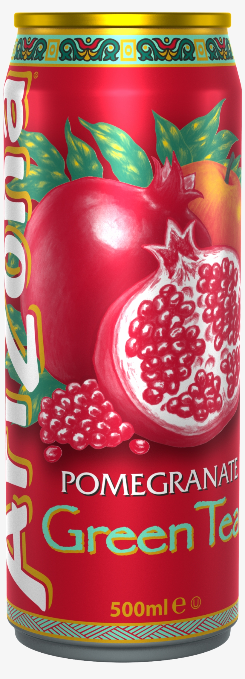 Arizona Pomegranate Green Tea Cans 12 X 0,5 Liter - Green Tea, transparent png #7804696