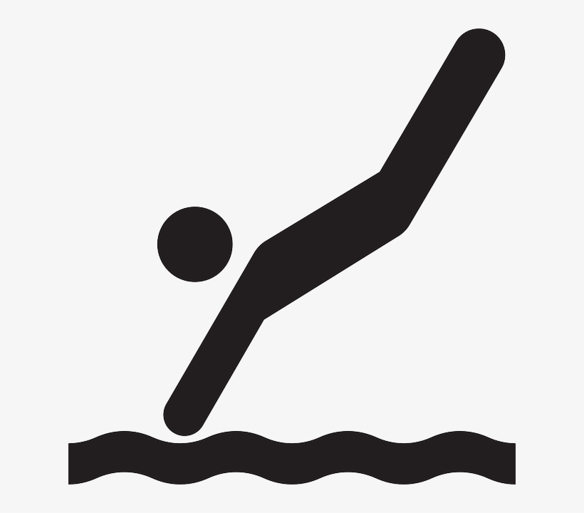 Man Diving Silhouette - Diver Clip Art, transparent png #7804735