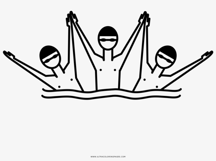 Synchronized Swimming Coloring Page - Natacion Sincronizada Para Dibujar, transparent png #7805503