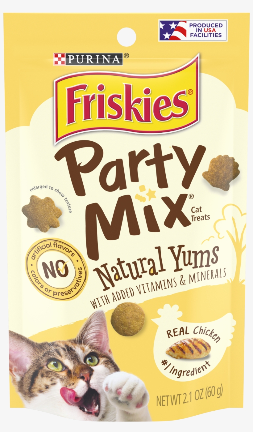 Friskies Party Mix Natural Yums With Real Chicken Cat - Snack, transparent png #7806373