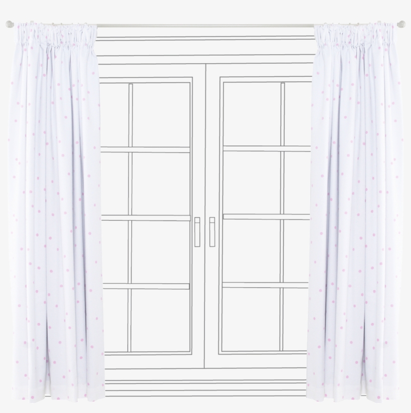 Picture Of Children's Blackout Curtains, Pink Spot - Window, transparent png #7806622