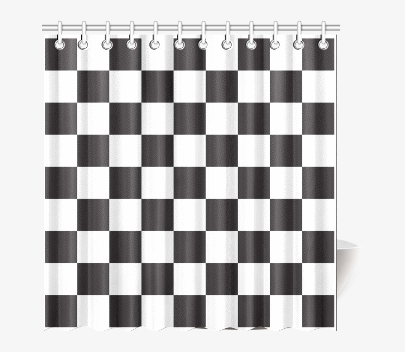 Checkerboard Black And White Squares Shower Curtain - Csp Of 4 Queen Problem, transparent png #7807115