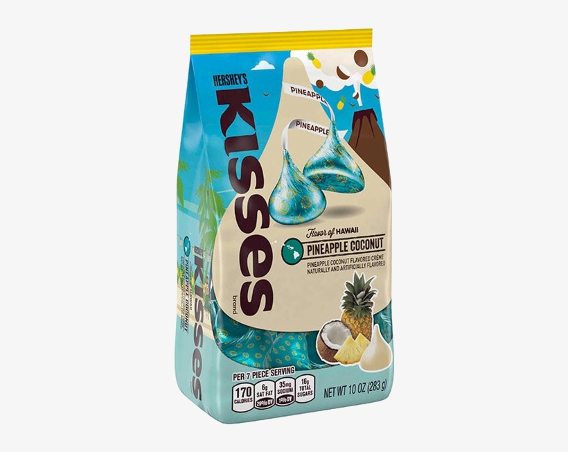 Hershey's Kisses Pineapple Coconut White Chocolate - Pineapple Coconut Hershey Kisses, transparent png #7808342