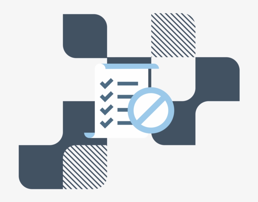 Checklist Icon Behind A Circle With A Line Through - Graphic Design, transparent png #7808479