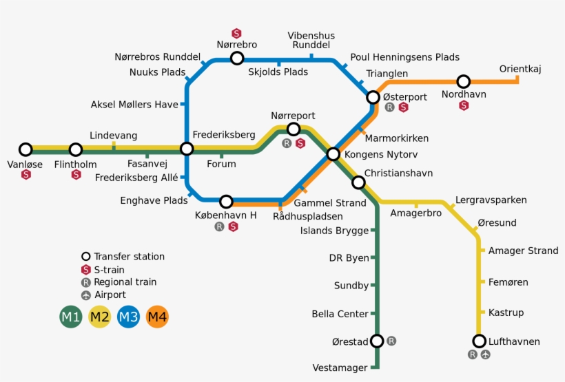 Open - Copenhagen Metro Map 2016, transparent png #7808528