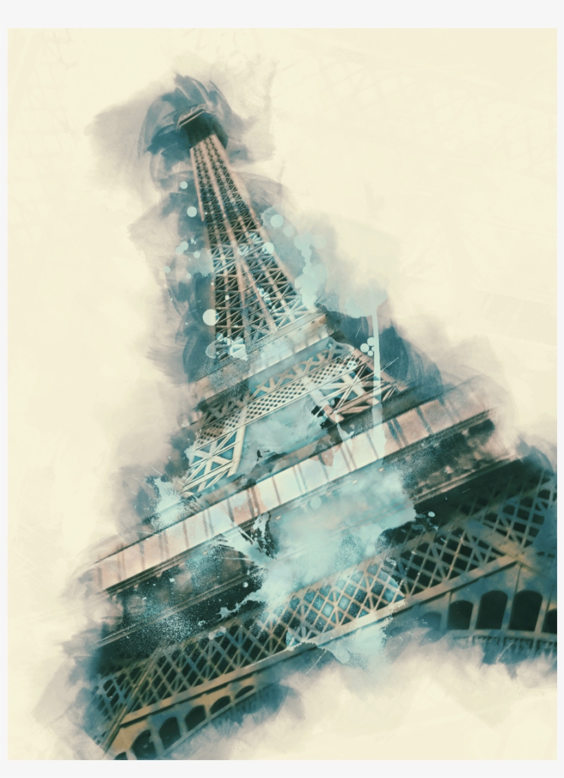 Sticker Poster Tour Eiffel Aquarelle Ambiance Sticker - Christmas Tree, transparent png #7809134