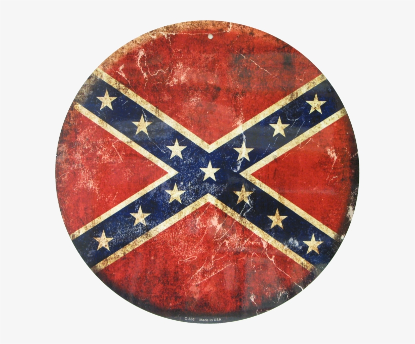 Rebel Flag Weathered - Circular Confederate Flag, transparent png #7810837